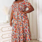 Double Take Plus Size Floral Smocked Square Neck Dress