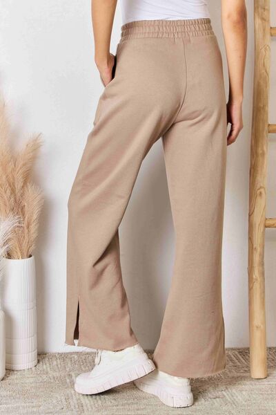 Comfort In RISEN Wide Waistband Slit Wide Leg Pants