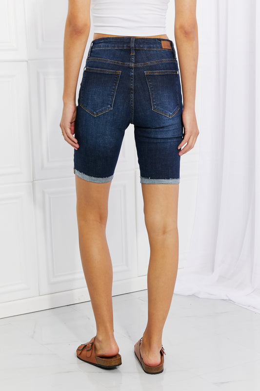 Lucy High Rise Patch Bermuda Shorts