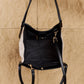 Fame Beach Chic Faux Leather Trim Tote Bag in Black