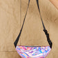 Fame Good Vibrations Holographic Double Zipper Fanny Pack in Hot Pink