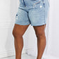 Hallie Mid-Length Denim Patch Shorts