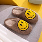 Khaki Melody Smiley Face Slippers