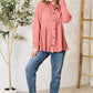 Heimish Full Size Waffle-Knit Button Down Blouse