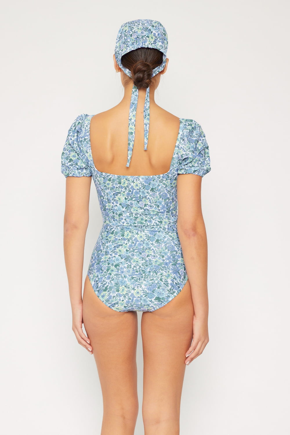 Marina West Swim Salty Air Puff Sleeve One-Piece in Blue **** Final Sale