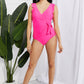 Float On Ruffle Faux Wrap One-Piece in Pink