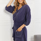 Play It Cool Three-Quarter Sleeve Romper in Blueberry