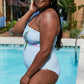 Marina West Swim Vacay Mode One Shoulder Swimsuit in Pastel Blue **** Final Sale