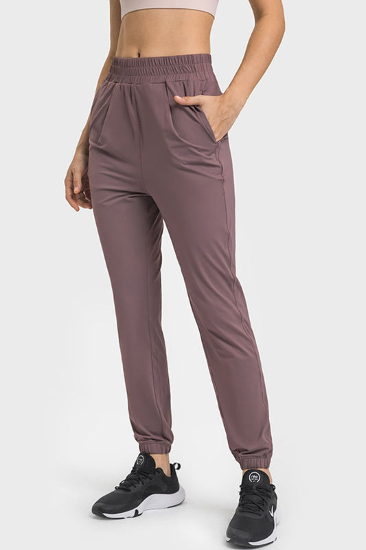 Evelyns Elastic Waist Joggers with Pockets