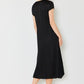 Marina West Swim Pleated Cap Sleeve A-Line Dress