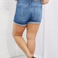 Kancan Full Size High Rise Medium Stone Wash Denim Shorts