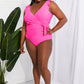 Float On Ruffle Faux Wrap One-Piece in Pink