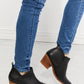 Trust Yourself Embroidered Crossover Cowboy Bootie in Black
