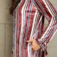 e.Luna Stripe Velvet Dress with Pockets