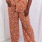Heimish Right Angle Full Size Geometric Printed Pants in Red Orange