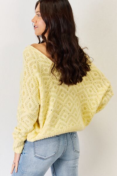 Sunshine HYFVE V-Neck Patterned Long Sleeve Sweater