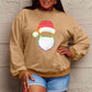 Simply Love Full Size Rainbow Santa Graphic Round Neck Sweatshirt