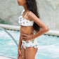 Marina West Swim Float On Asymmetric Neck Two-Piece Set in Daisy Cream **** Final Sale
