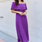 e.Luna My Best Angle Geometric Pattern Off The Shoulder Midi Dress in Purple