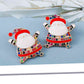 Rhinestone Alloy Santa Earrings