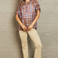 Petal Dew For You Short Sleeve Plaid Top