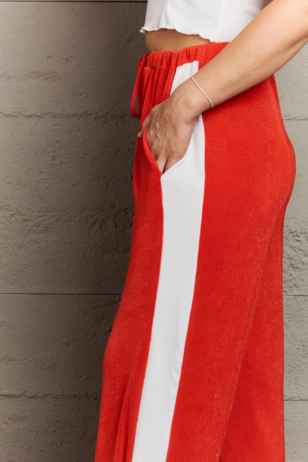 Culture Code Keep It Casual Full Size Color Block Stripe Long Pants