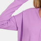 Zenana Slit V-Neck Dropped Shoulder Sweater