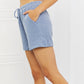 Too Good Full Size Ribbed Shorts in Misty Blue