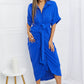 Nothing But Blue Skies Ruched Tie-Waist Shirt Dress
