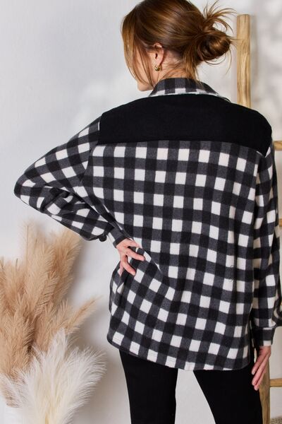 Patty Hailey & Co Full Size Plaid Button Up Jacket