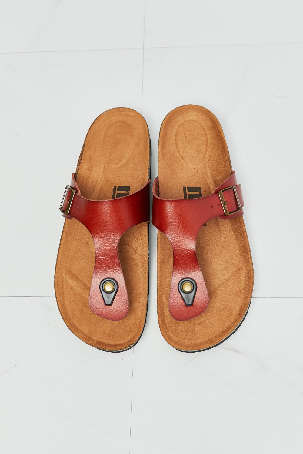 MMShoes Drift Away T-Strap Flip-Flop in Red