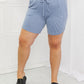 Too Good Full Size Ribbed Shorts in Misty Blue