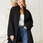 HEYSON Full Size Open Front Cardigan with Scarf Design