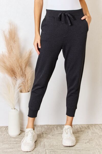 Staying In RISEN Soft Knit Drawstring Cropped Joggers