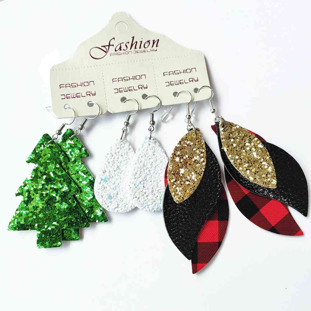 Christmas PU Earrings Set