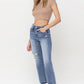 Lena High Rise Crop Straight Jeans