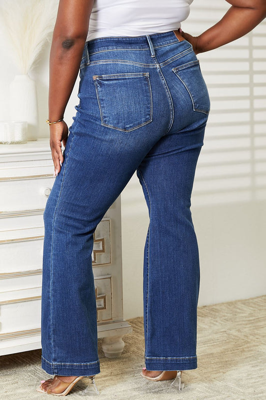 Judy Blue Full Size High Waist Wide Hem Flare Jeans