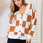 Double Take Button-Up V-Neck Dropped Shoulder Cardigan