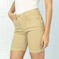 Mariana Full Size Midrise Khaki Cuffed Bermuda Shorts