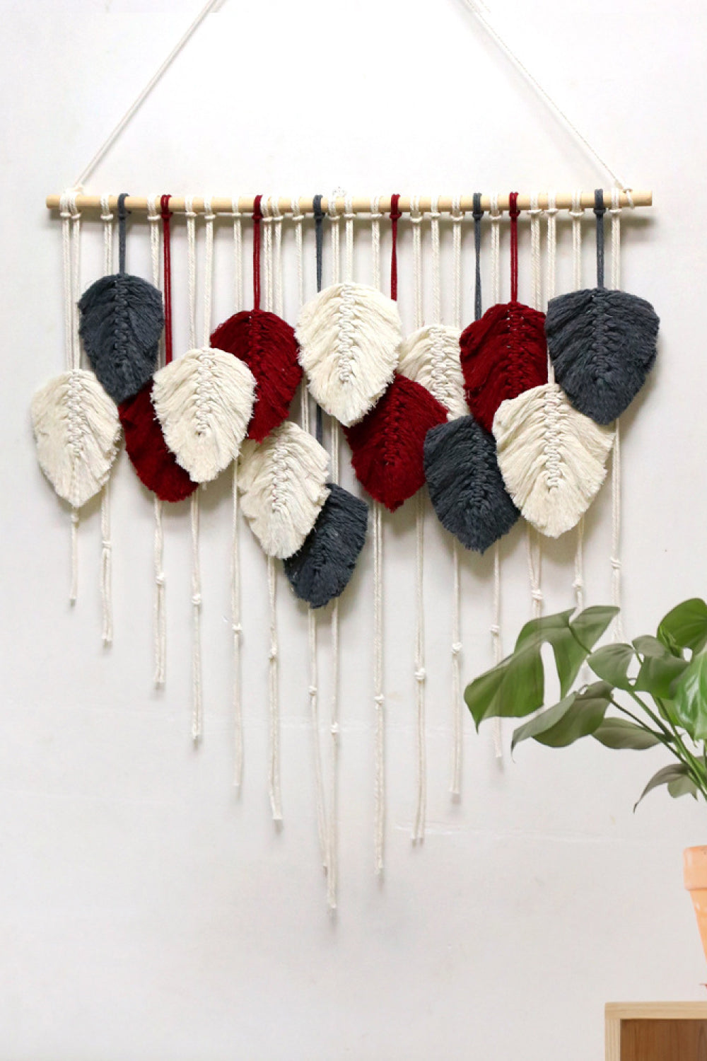Hand-Woven Feather Wall Hanging